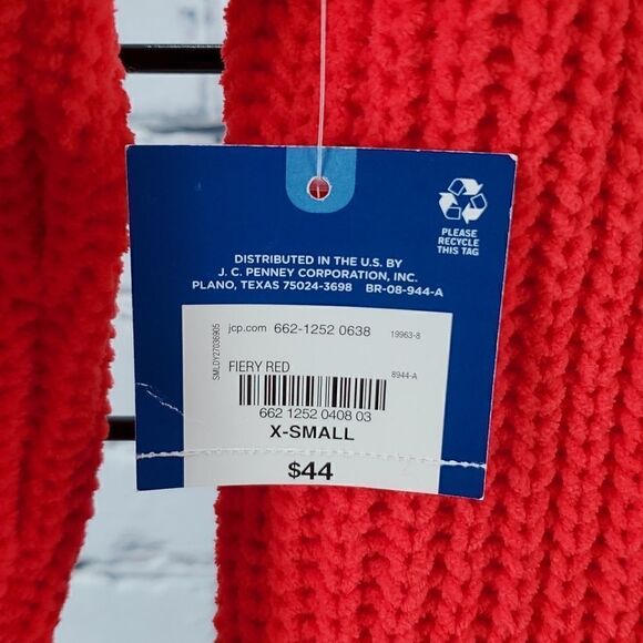 Arizona Jean Sweater Fiery Red Super Soft New - Picture 6 of 6